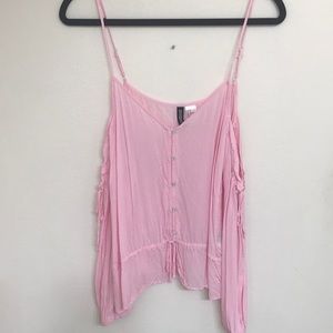 Open shoulder cute pink top